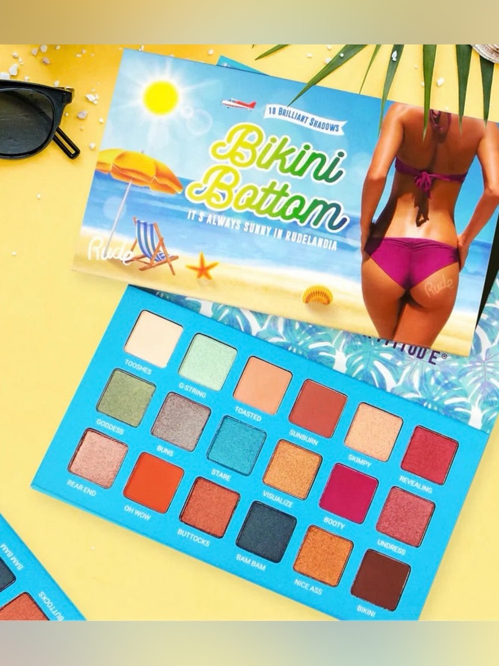 Rude Cosmetics BIKINI BOTTOM 18 Shade Eye Shadow Pallet - New in Box
